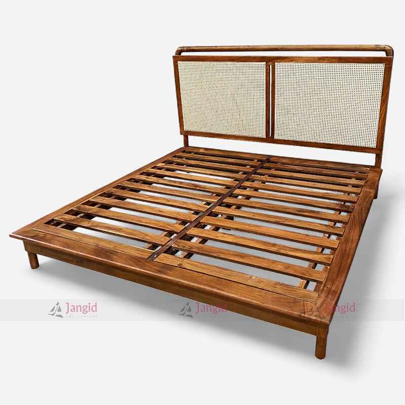 Custom Designer Queen Bed with Cane Work Headboard